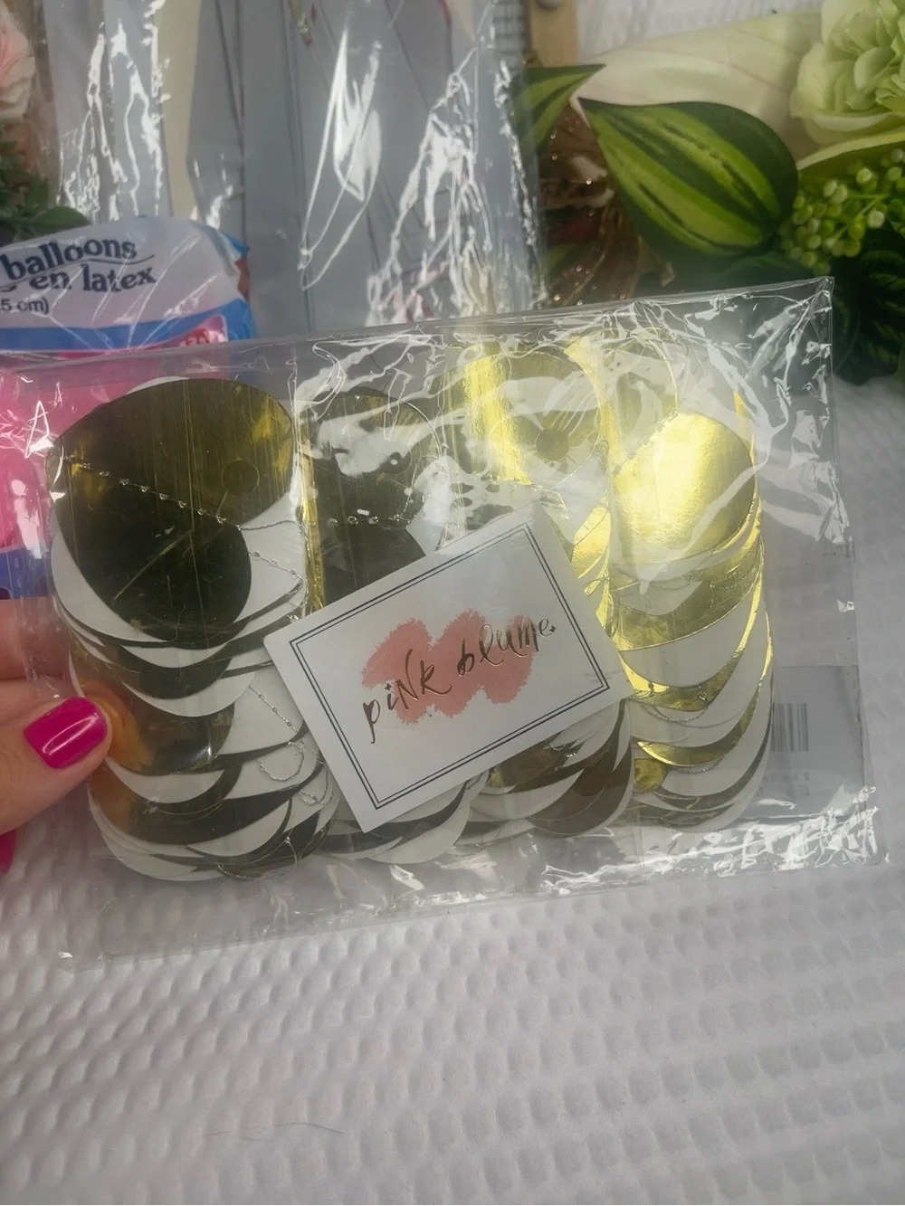 Foil Fringe Curtain & Pink Latex Balloons Party Kit gold hearts
